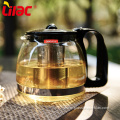 Lilac transparent glass tea pot with stainless infuser